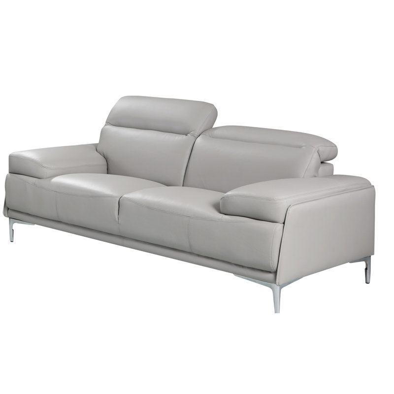Mcglynn 72'' Faux Leather Loveseat, Gray Faux Leather