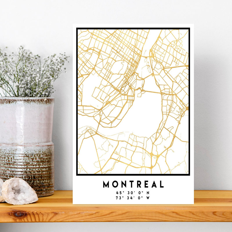 1 Maps 2 40 Abstract Contemporary Architecture City Wall Art Print 1 Piece Wrapped Canvas Wall Art, 45.72cm H x 30.48cm W