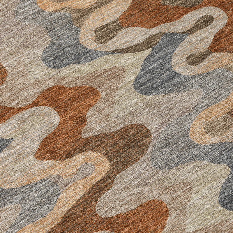 Machine Washable Indoor/Outdoor Chantille ACN2481 Abstract Rug, 1'8" x 2'6", Brown