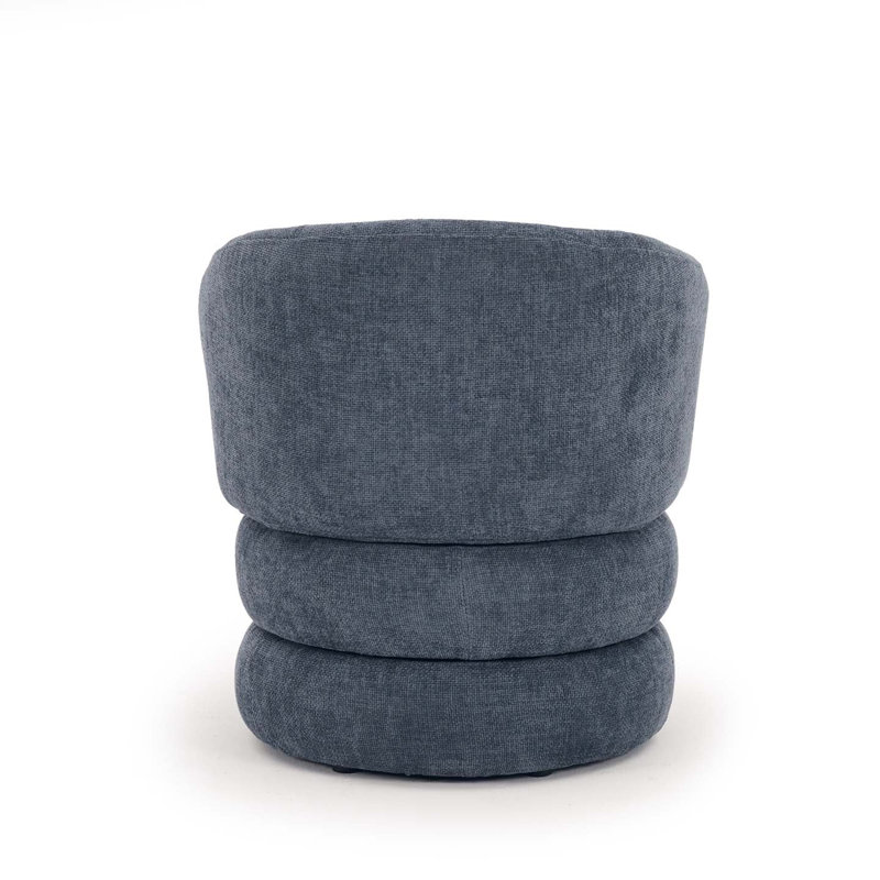 Upholstered Swivel Barrel Chair, Breeze Blue Chenille