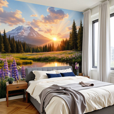 Paysage, papier peint auto-adhésif Mountain Sunrise Landscape