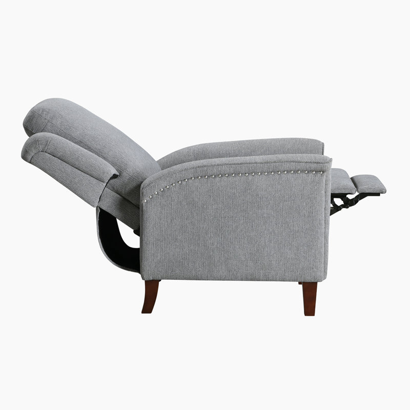 Kaydee 29" Traditional Chenille Push Back Reclining Chair with Nailhead Trim & Push-Back Motion