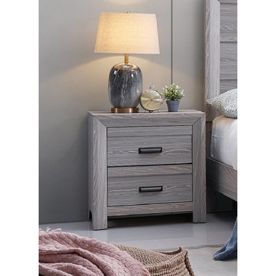 Table de chevet contemporaine 1Pc avec deux tiroirs de rangement