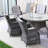 Round Outdoor Dining Set With Cushions-1902182193-1902182192