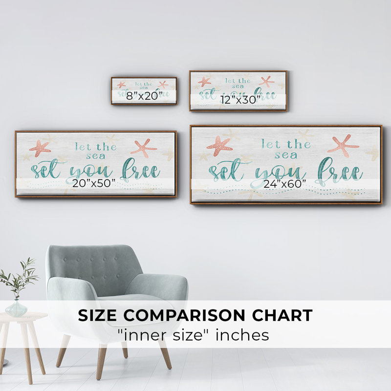 Sea Free- Framed Canvas, 20" H x 50" W