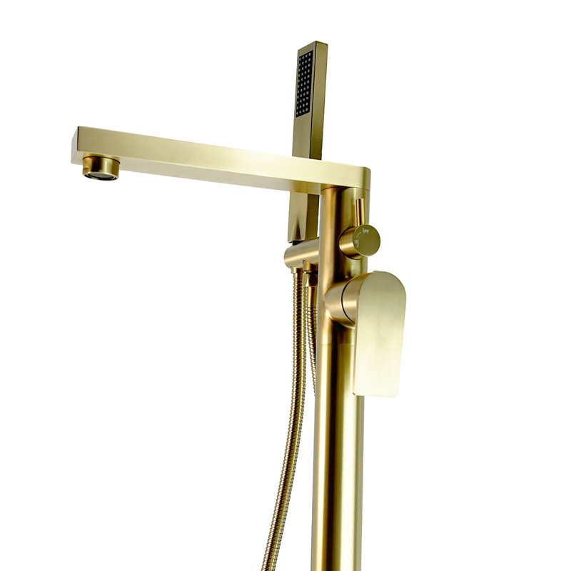Robinet de baignoire autoportant avec douche à main Venus - or brossé, Or brossé, Standard