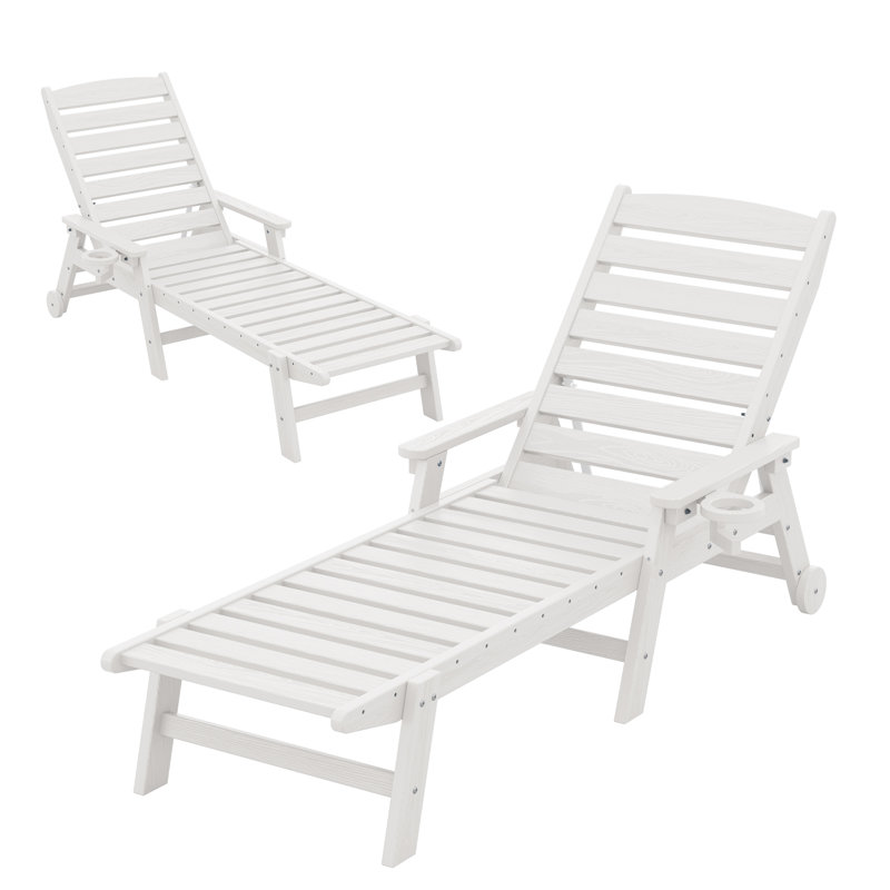Chaise longue d'extérieur Swann, Blanc