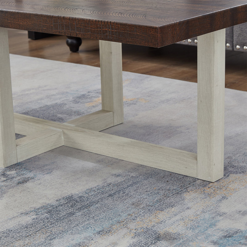 Table basse ronde Roundhill Furniture Luno, Noyer / Blanc, Bois