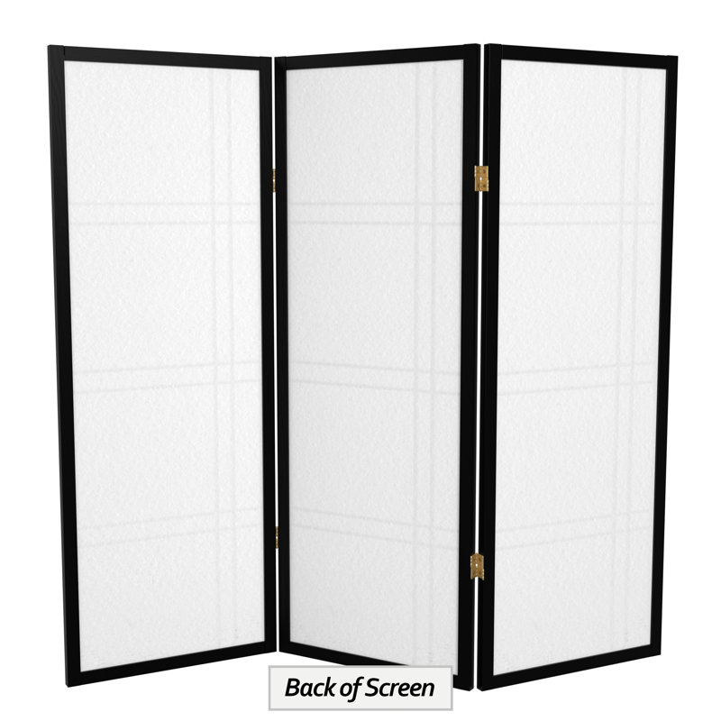 70" H Short Folding Screen, 3, Black