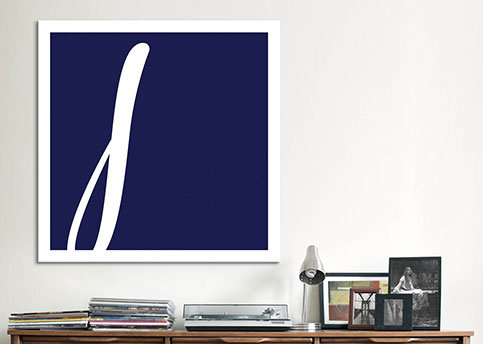 East Urban Home Textual Art on Canvas in White and Blue | Wayfair