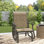 Fauteuil oscillant d'extérieur, fauteuil de patio avec structure en acier, brun mélangé