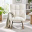 Chaise berçante Teddy, structure en métal, pieds en bois d'hévéa, capuchon de 300 lb, salon-2038180087