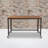 Coventry Computer Table and Desk in Brown Oak Wood Grain Finish with Metal Wheels