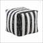 Repose-pieds rembourré en tissu noir et blanc Modern-1157511604