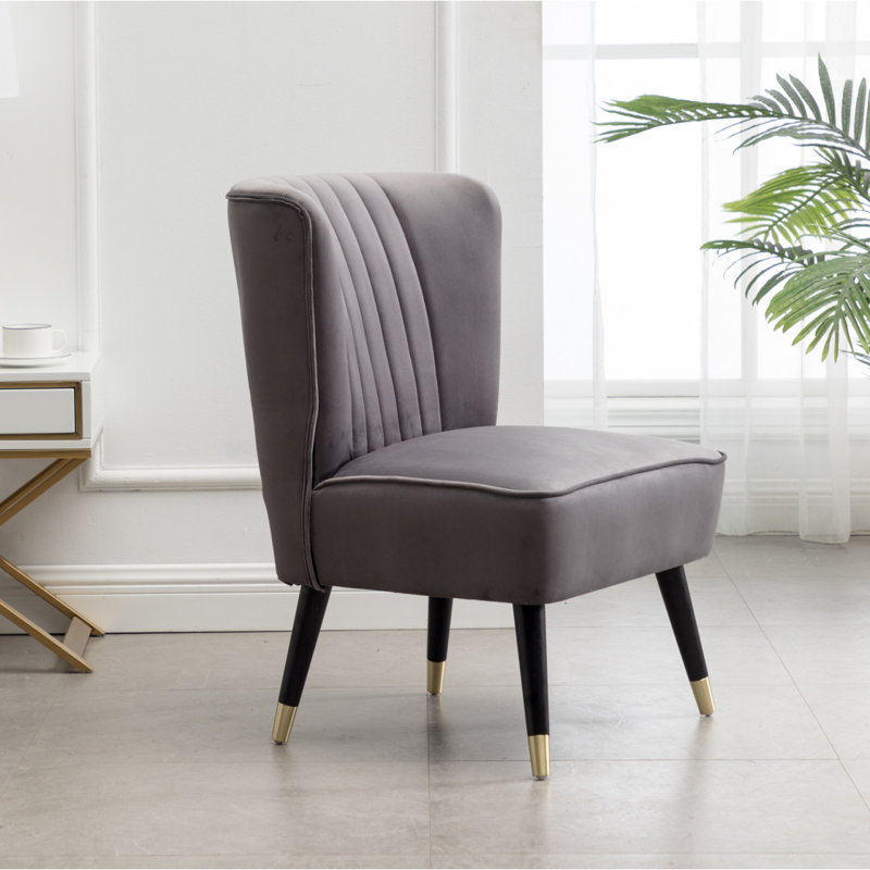 Fauteuil d'appoint en velours, Gris