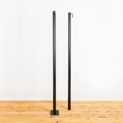 9.5ft Heavy-Duty String Light Pole Stand with Mounting Plate for Patio or Deck