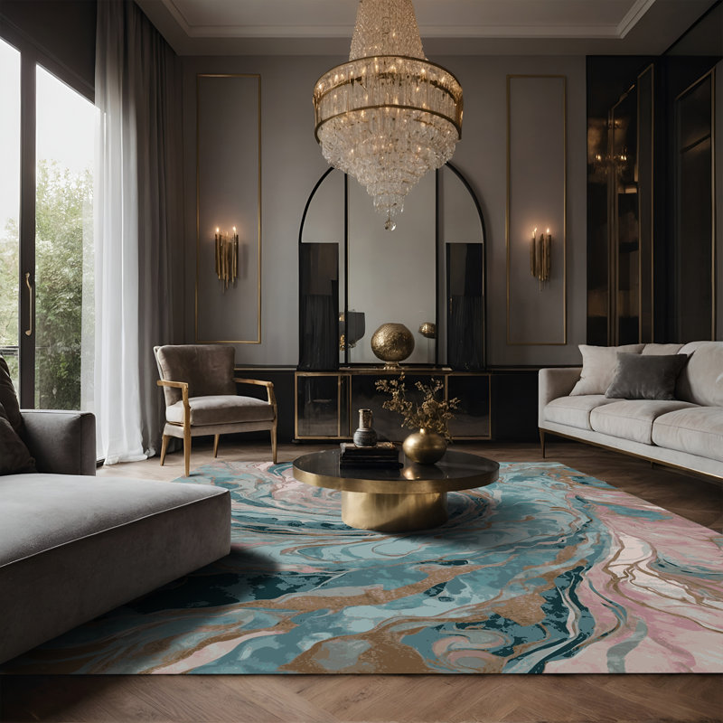 Tapis gris soyeux et moelleux, Rectangle 2 pi x 3 pi