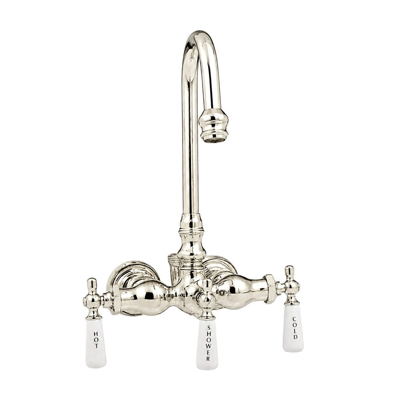 Tub Mount Gooseneck Diverter Faucet, Satin Black