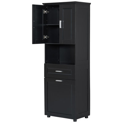 Tall Bathroom Storage Cabinet With Laundry Basket
