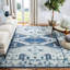 Tapis bleu / gris en laine touffeté à la main Lanagan-894845532