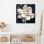 Ensemble de 4 panneaux muraux - Sasha «Night Magnolia», art mural sur toile pour le salon, la chambre à coucher ou le bureau 