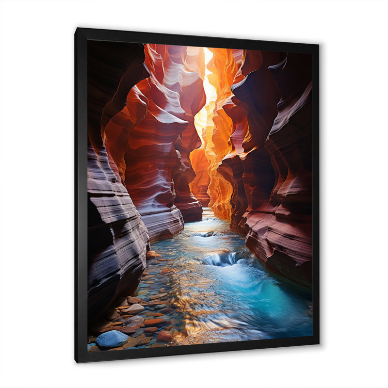 Canyon Rainbow Spectrum I - imprimé, H 40 po x l 30 po x P 1,5 po, Cadre photo noir