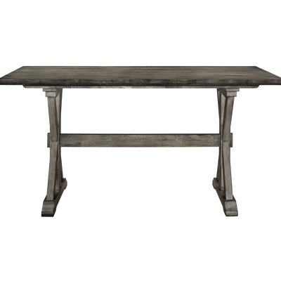Rectangular Counter Height Dining Table, Gray, Solid Wood Material For Dinner Rubberwood Gray Finish, 6