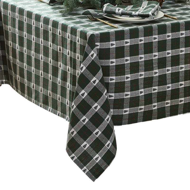 Keandra Christmas/Holiday Cotton Table Runner, Green