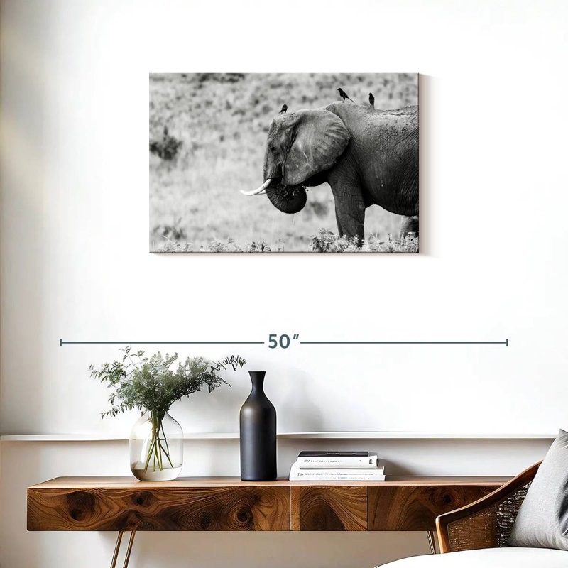 Elephant And Friends, 20" H x 30" W
