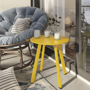 Table d'appoint extérieure Olilawn L 17,75 po x l 17,75 po, résistante aux taches et facile à entretenir