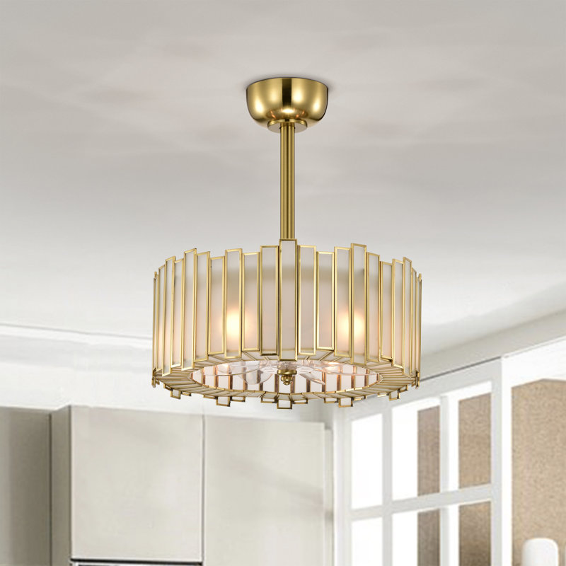 Ventilateur de plafond 6 lumières Walda Fandelier