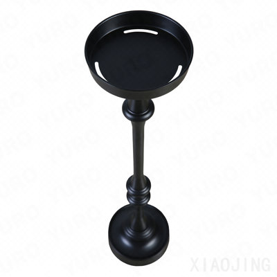 Martini Side Table Set, 2-Piece Round Iron, Silver