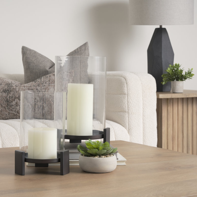 Plat de table en métal, Noir, H 11,5 po x l 8 po x P 8 po