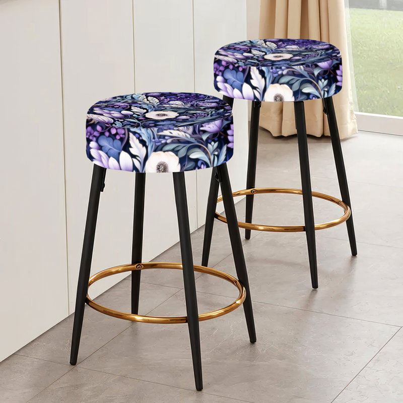 Greger - Ensemble de 2 tabourets de bar à motif floral