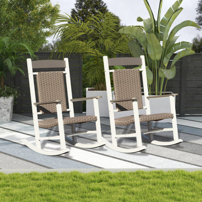 Outdoor Patio HDPE Outdoor Rocking Chair (Set of 2) by Lark Manor