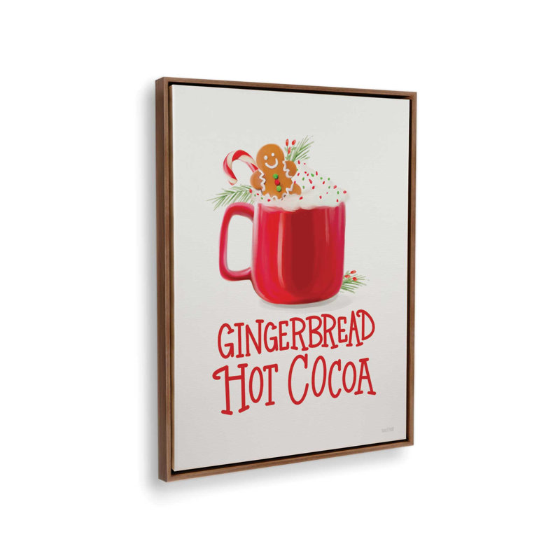 «Gingerbread Hot Cocoa» par House Fenway, reproduction d'art, L 12 po x H 16 po, Brun, Toile avec cadre