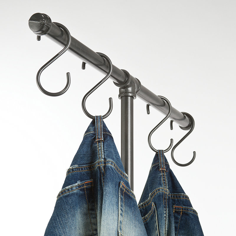 Margate Metal Industrial Pipe Clothing Rack, Anthracite Gray