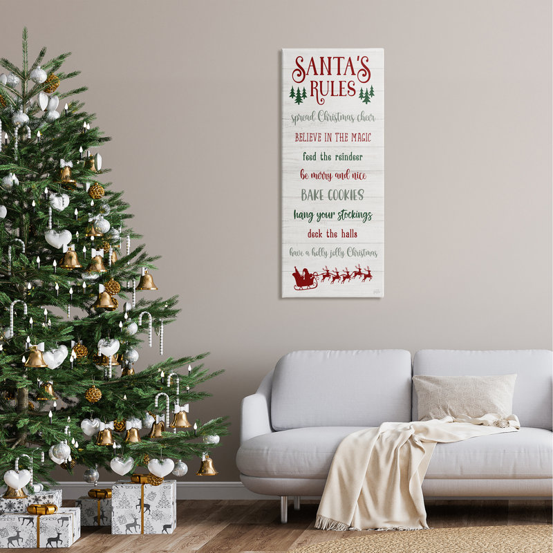 «Santa's Rules Holiday on Canvas» par Natalie Carpentieri, art textuel, H 48 po x l 20 po x P 1,5 po
