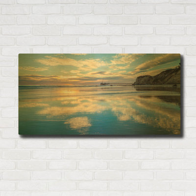 «Clouds In The Sand» par Chris Moyer, art mural en métal doré, 48 po x 24 po