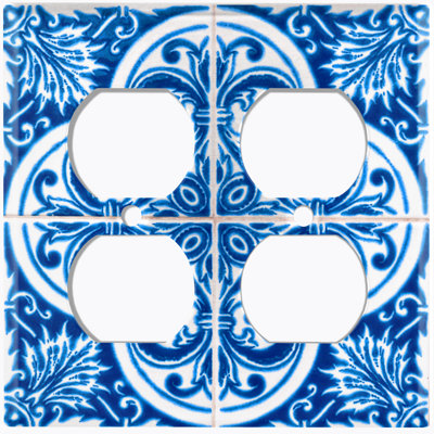 Plaque murale 2 prises Tile Leaves