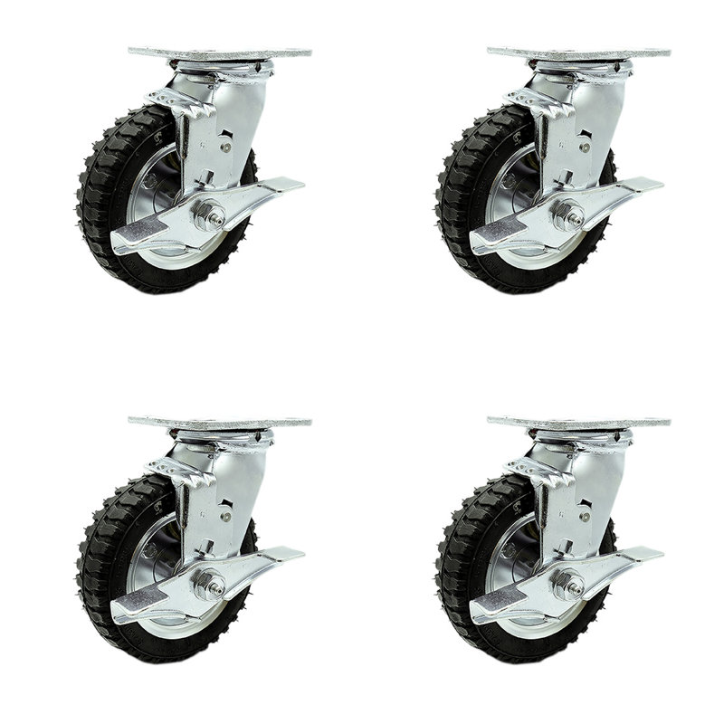 4-Piece Pneumatic Caster Set