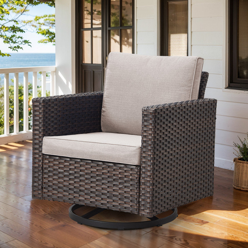 Chaise d'extérieur Kotick, Beige, Brun foncé