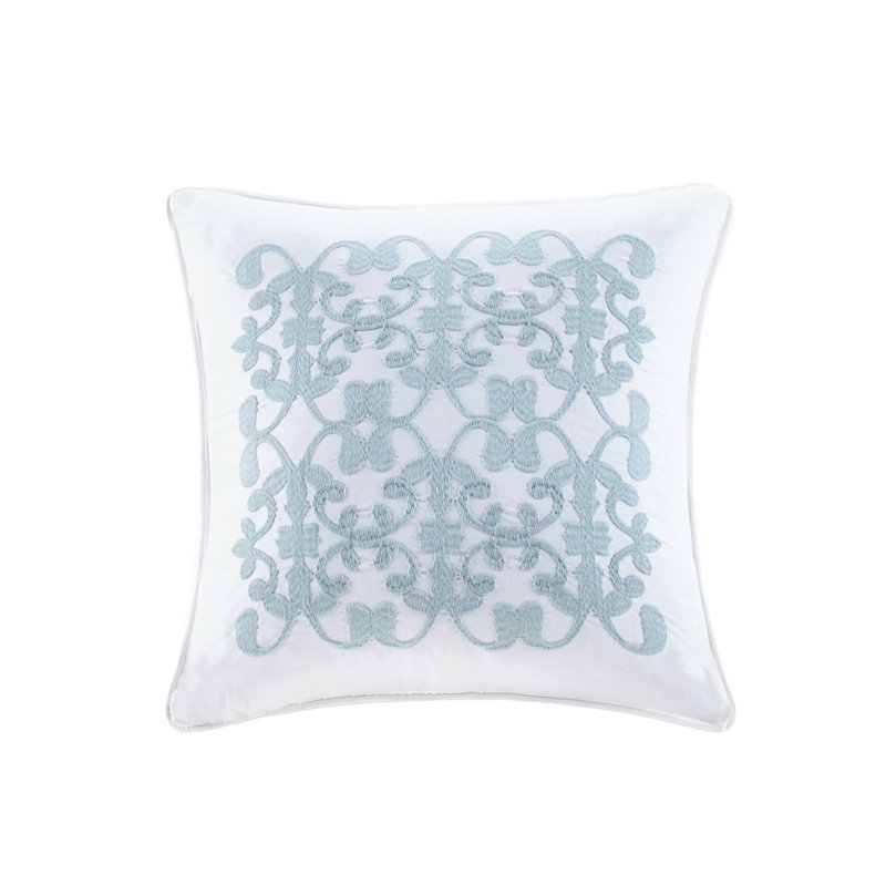 Édredon 5 pièces en microfibre à volants pour grand lit - style blanc, comprend un édredon, 2 taies décoratives, un coussin décoratif, une jupe de lit, lavable à la machine avec détails, rembourrage,