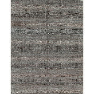 Tapis noir et orange noué à la main de haute qualité