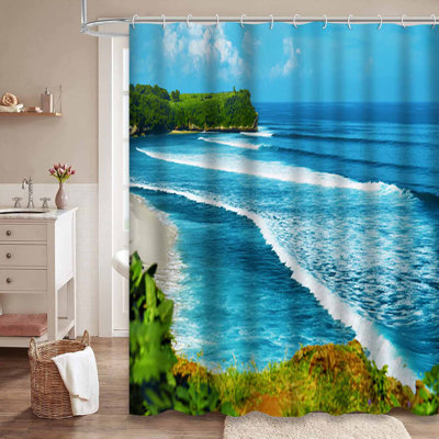 Rideau de douche avec 12 crochets Nature Paradise