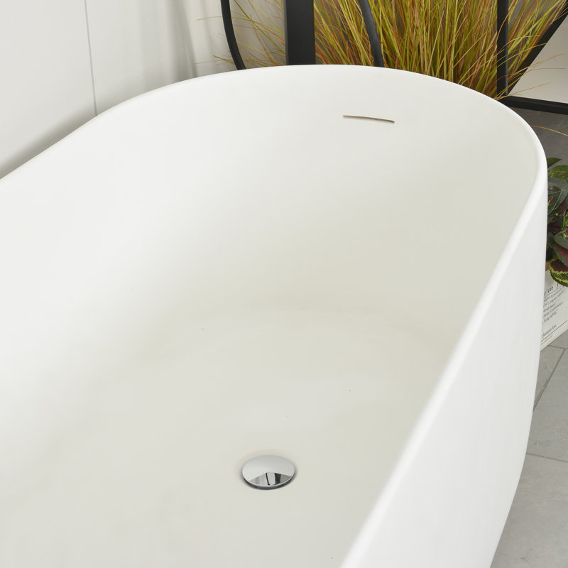 67" x 32" Freestanding Soaking Solid Surface Bathtub