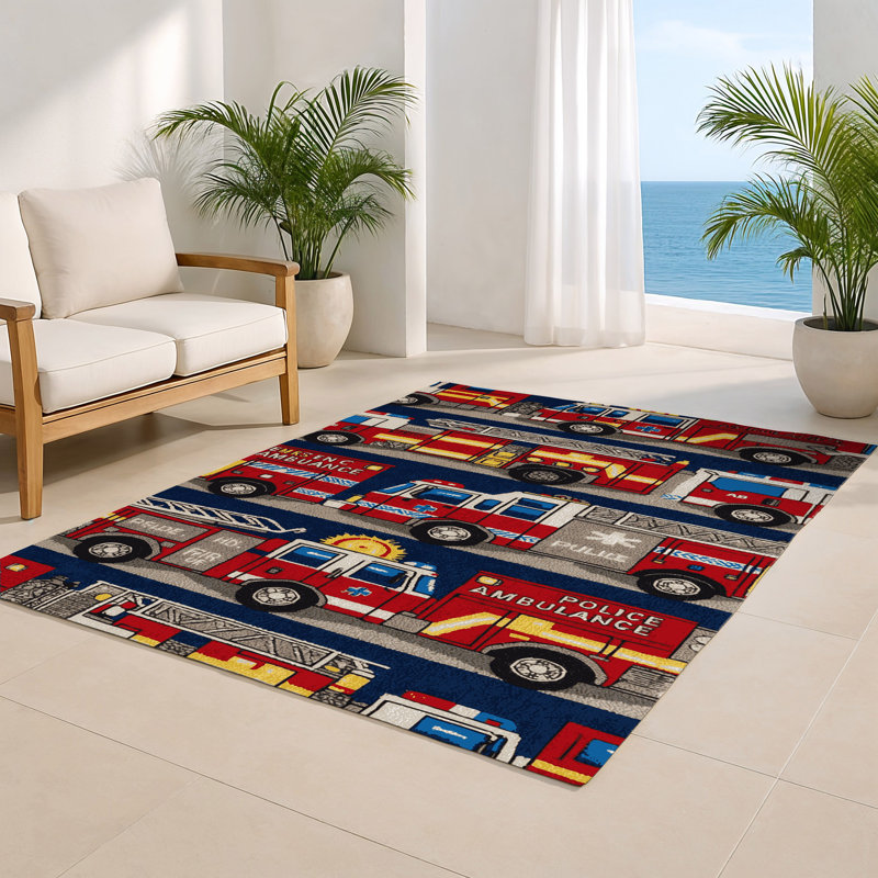 Transportation Brown Indoor and Outdoor Area Rug, Rectangle 2' x 3'