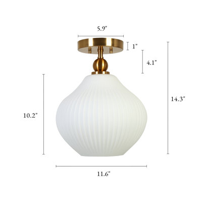 1- Light Dimmable Silver Semi Flush Mount