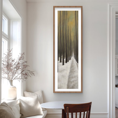 Hiking in the Forest - Beige Holidays Framed Matted Print