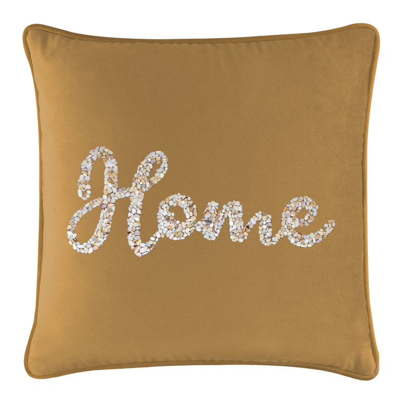 Sparkles Home Shell Home Throw Pillow | High-Quality Seashells | Nautical Design | Machine Washable, Orange, 16" x 5"